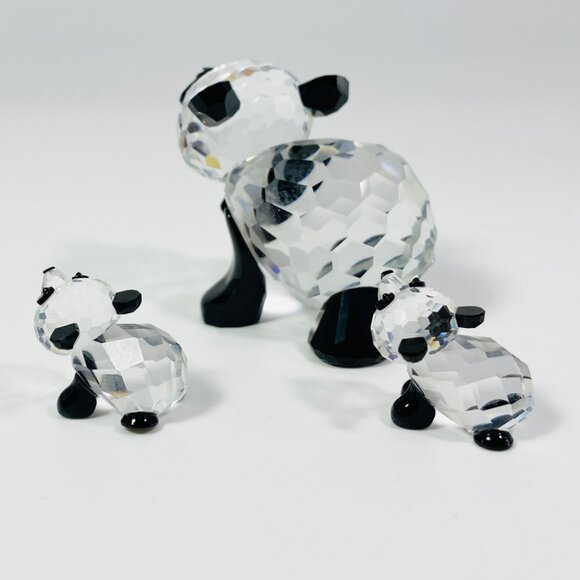 Swarovski Crystal Panda Mother and 2 Babies 181080/ 181081 So Sweet & Adorable - Picture 4 of 7